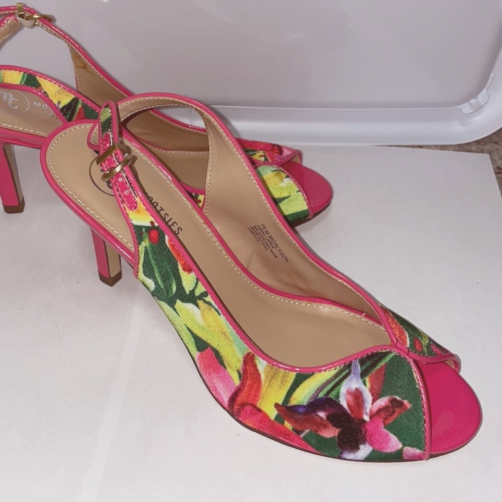 Floral Summer Open Toe Heels Shoes